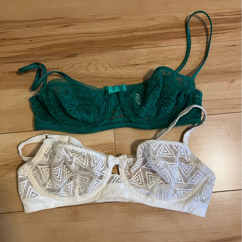 Huit Paris underwire lace balconet bras (bundle of two!)